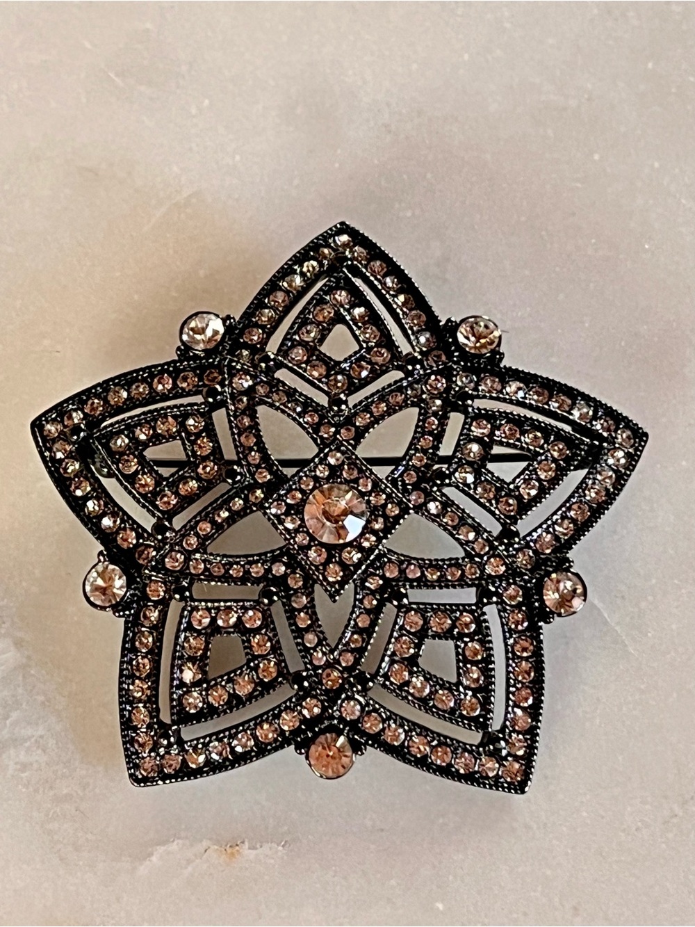 Joan Rivers Classics Collection "Joan Rangers" Star Badge Brooch - Gunmetal & Rh
